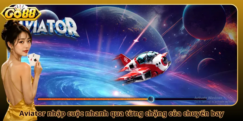 Aviator nhập cuộc nhanh qua từng chặng của chuyến bay