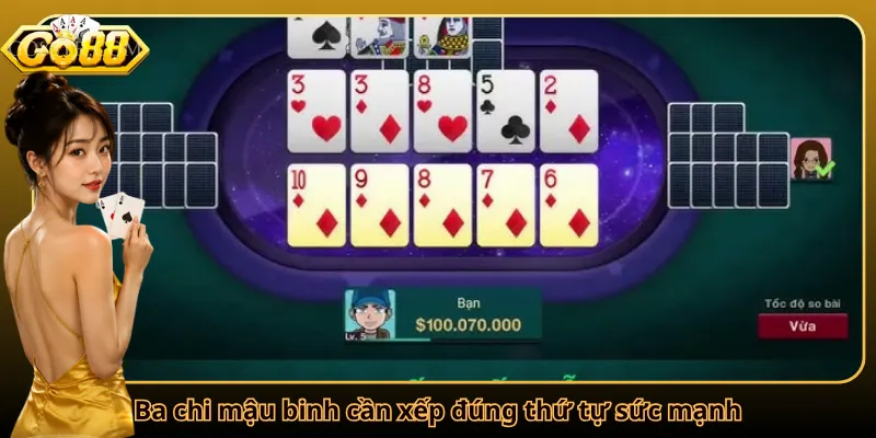 Ba chi mậu binh cần xếp đúng thứ tự sức mạnh