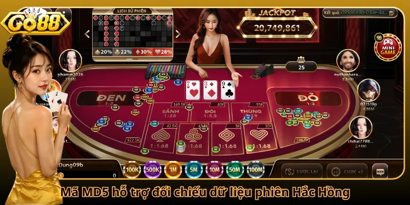 Mã MD5 hỗ trợ đối chiếu dữ liệu phiên Hắc Hồng
