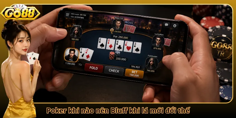 Poker khi nào nên Bluff khi lá mới đổi thế