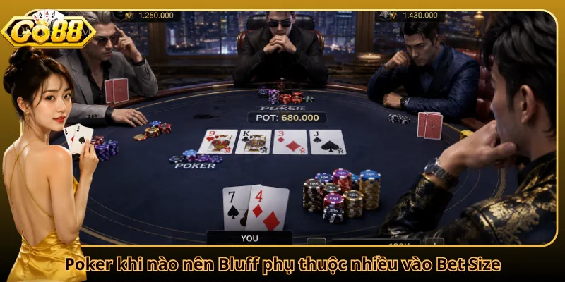 Poker khi nào nên Bluff phụ thuộc nhiều vào Bet Size